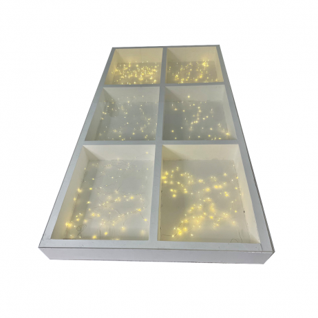 Rentals (Manila) - “Isabelle” White Wooden Platform with Clear Acrylic Topper & Fairy Lights 15887 [Qty Available: 10 Units]