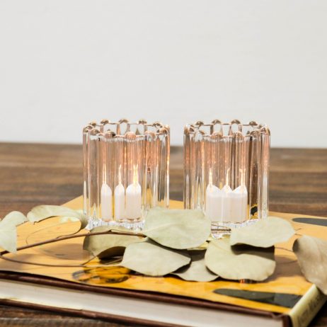 For Sale (Store) - Clear Ribbed Votive Candle Holders 566 (19254)