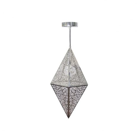 For Sale - Stainless Steel Octahedron Hanging Lamp Silver (Small) 010