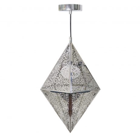 For Sale (Outlet) - Stainless Steel Octahedron Hanging Lamp Silver (Large) 09100