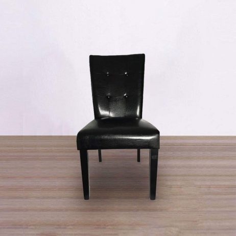18th Pasig Store - High Back Tufted Black Leather Chair 61782