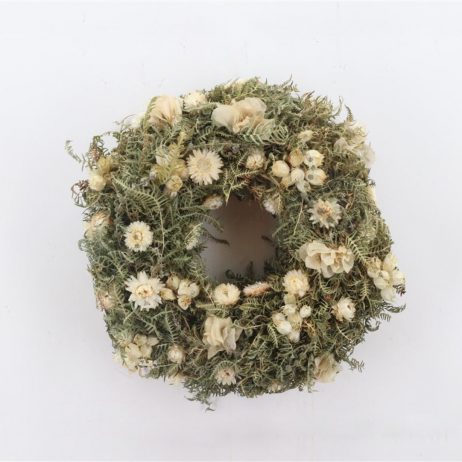 Dried Flowers - White Sensation Wreath 40 cm 10962