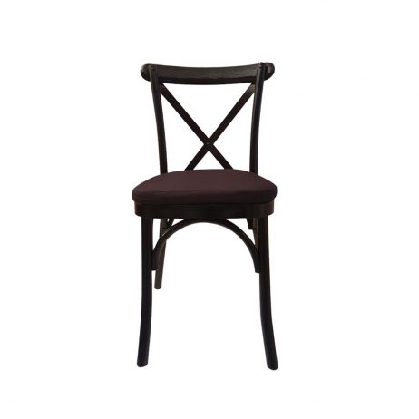 Rentals (Manila) - Black Wooden Crossback Chairs with Black Cushion 32497 [Qty Available: 31 Units]