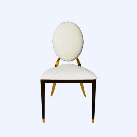 Rental - Gold Washington Stainless Steel Chair(Cream Leather Cushion)