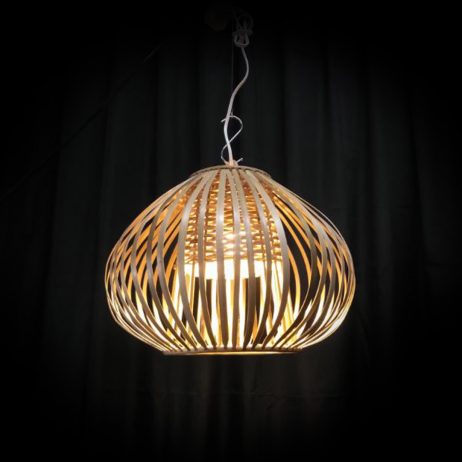 Rental - Natural Bamboo Teardrop Pendant Hanging Lamp (Medium) 28111