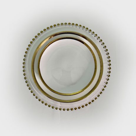 Rentals (Manila) - 2-Piece White (Gold Rim) with Gold Beaded Plate 13490 [Qty Available: 30 Units]