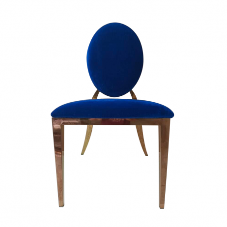 Rentals (Manila) - ROSE GOLD Washington Stainless Steel Chair (Velvet Royal Blue Cushion) 14930 [Qty Available: 50 Units]
