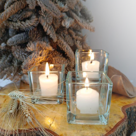 Rentals (Bacolod) - Glass Square Votive Candle B52780 [Qty Available: 112 Units]