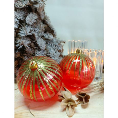 18th Store LCC - Christmas Ornament Red Balls (Set of 4 per Pack) L66952