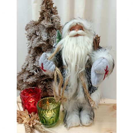 18th Store LCC - Black & White Santa Clause with Firewoods (Small) L19477