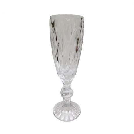18th Store LCC - Embossed Diamond Vintage Flute Glass (Clear) L37029