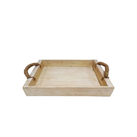 18th Store LCC - Shaltiel White Wooden Tray L40730