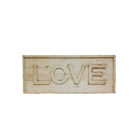 18th Store LCC - Love White Wooden Signage L40732