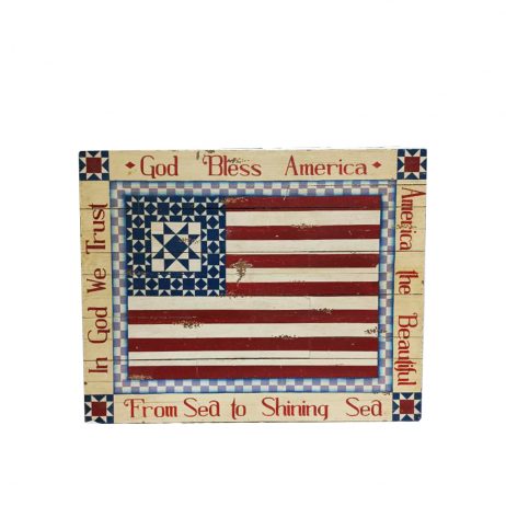 18th Store LCC - God Bless America Wooden Signage L40742