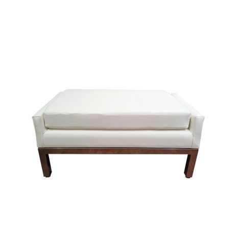 Rentals (Manila) - 2-Seater Stainless Steel Padded White Bench 29305 [Qty Available: 14 Units]