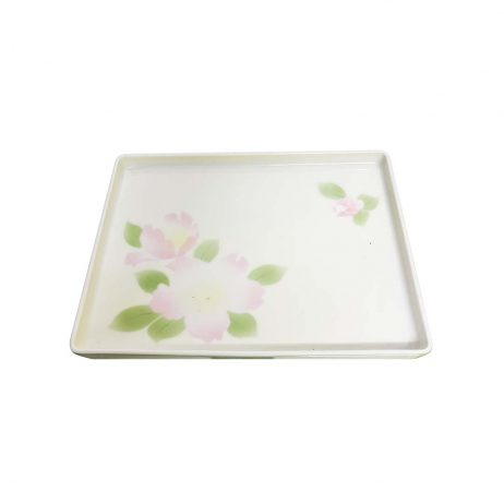 18th Store LCC - Arita Ceramic Pink Floral Square Plate JM2400 / Japan