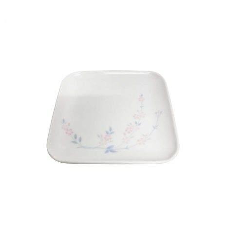 18th Store LCC - Meiji Ceramic Square Floral Small Plate JM2402 / Japan