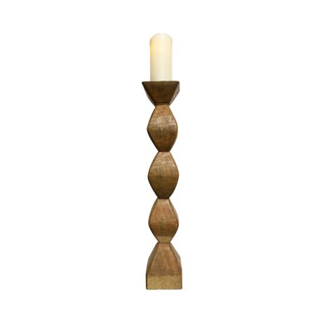 18th Store LCC - Florentine Wooden Candle Holder Natural L982052 / Philippines
