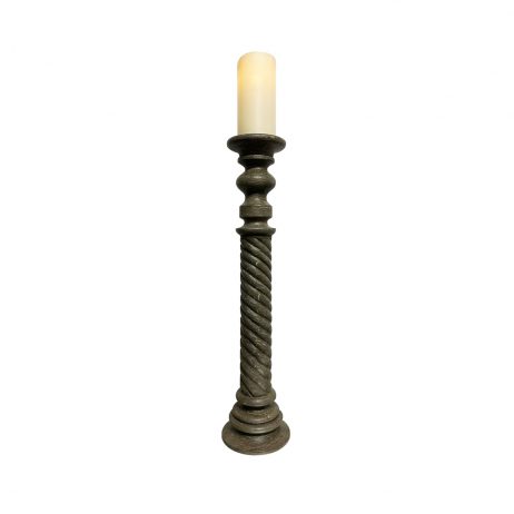 18th Store LCC - Olivia Wooden Candle Holder Turned Column with LED Candle L815978 / Philippines