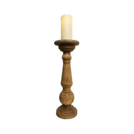 18th Store LCC - Zaza Wooden Candle Holder Natural with LED Candle L1060873 / Philippines