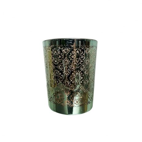 18th Store LCC - Gold Glass Patterned Candle Holder M10057 / United Kingdom