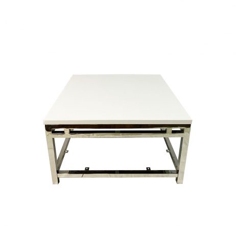 Rentals (Manila) - Hennessy Stainless Steel Low Table (White) 95404 [Qty Available: 30 Units]
