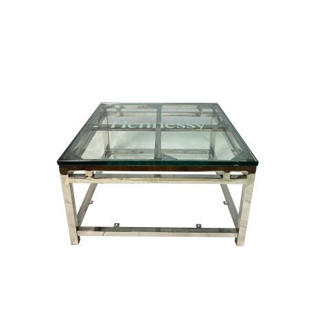 Rentals (Manila) - Hennessy Stainless Steel Low Table (Glass) 98312 [Qty Available: 30 Units]