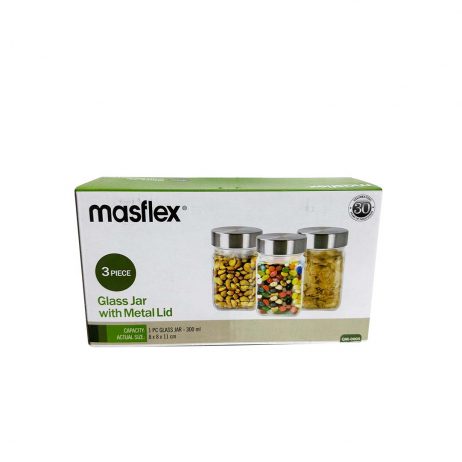 18th Store LCC - Masflex 3-pc Glass Jar with Metal Lid LA003