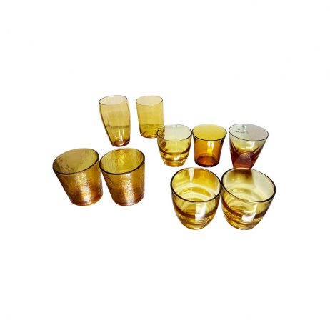 18th Store LCC - Set of 9 Assorted Glasses (Amber) LH22247
