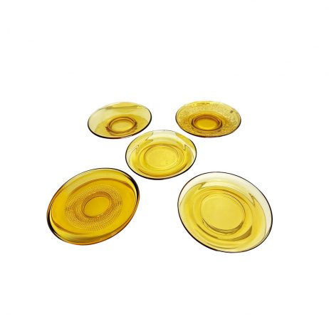 18th Store LCC - Set of 5 Assorted Saucers (Amber) L22258