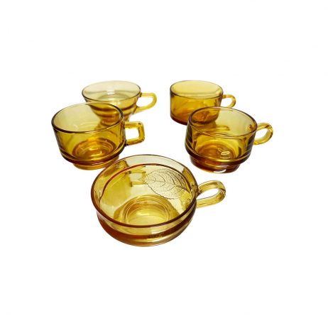 18th Store LCC - Set of 5 Assorted Tea Cups (Amber) L22236