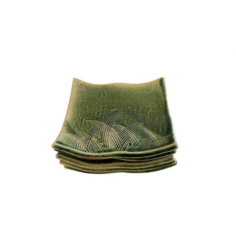18th Store LCC - Sushi Plate Small Green (Set of 5) L038470 / Japan