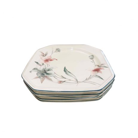 18th Store LCC - Square Floral Plate Medium (Set of 5)  L110287 / Japan