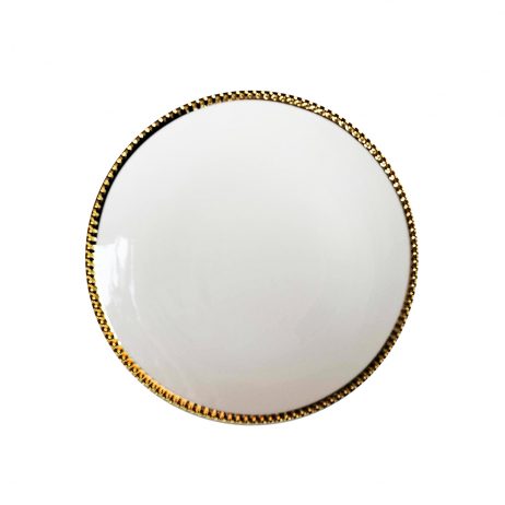 Rentals (Bacolod) - Gold Beaded White Dinner Plate B63561 [Qty Available: 32 Units]