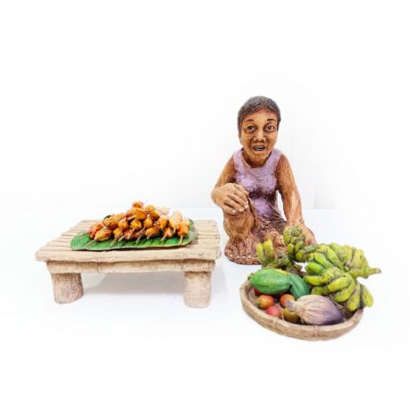 18th Pasig Store - Banana Cue & Fruits Vendor Figurine in Terrarium 53360