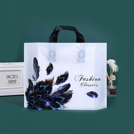 18th Store LCC - Tote Plastic Bags (Large) Peacock Feather Design L72346