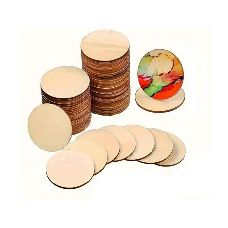 18th Store LCC - 25 Pcs of 2.5 inches Wooden Circles for DIY Crafts L02845