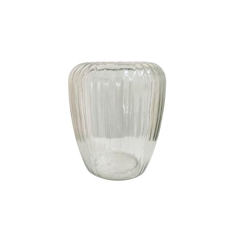 Rentals (Bacolod) - Ribbed Clear Glass Vase B90143 [Qty Available: 22 Units]