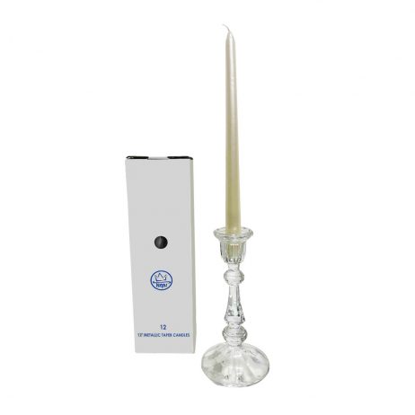 18th Store LCC - 12 Inches Metallic Taper Candles (Cream) L87839