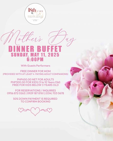 RBG Events - Mother's Day Dinner Buffet (Kids 3 to 10 Years Old)