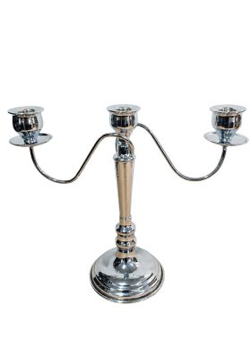 Rentals (Manila) - Silver Curved 3-Arm Candelabra 86709 [Qty Available: 19 Units]